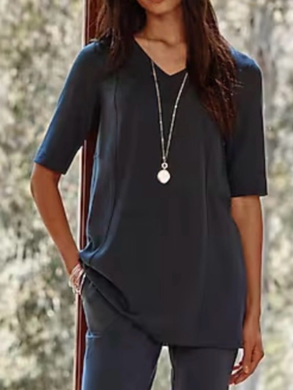 Pure Jill Double-Knit Seamed Tunic size XS